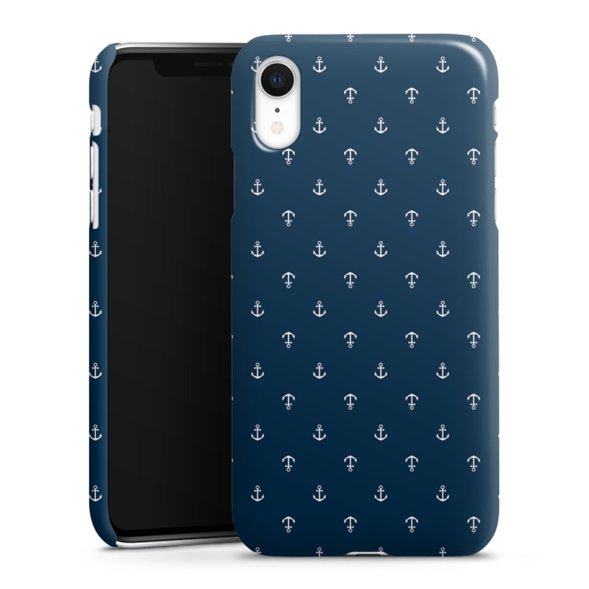 iPhone Xr Handy Premium Case Smartphone Handyhülle Schutzhülle glänzend Muster Anchor Sail Premium Case