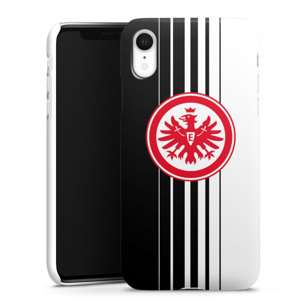 iPhone Xr Handy Premium Case Smartphone Handyhülle Schutzhülle glänzend Stripes Eintracht Frankfurt Official Licensed Product Premium Case