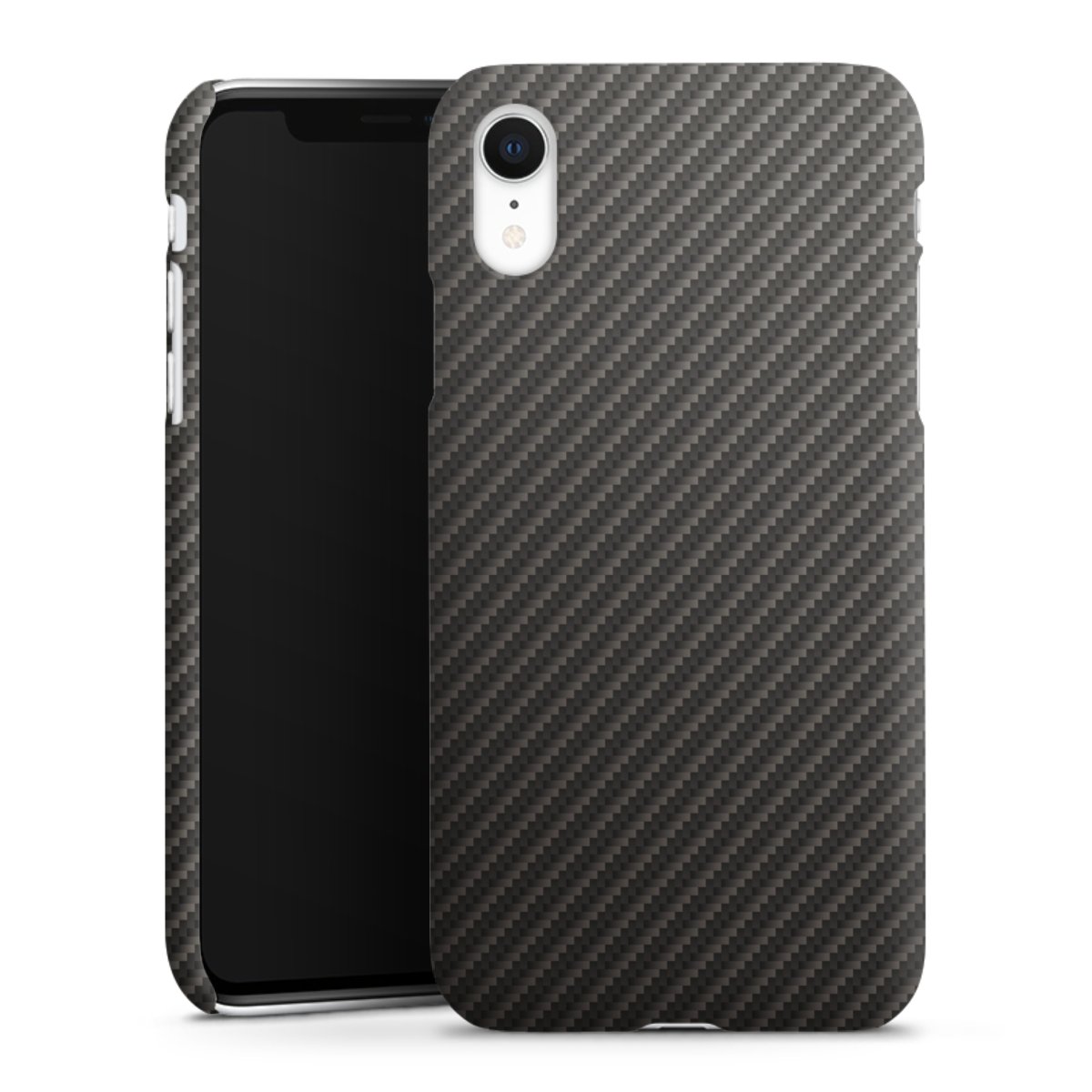 iPhone Xr Handy Premium Case Smartphone Handyhülle Schutzhülle matt Metallic Look Carbon Muster Premium Case