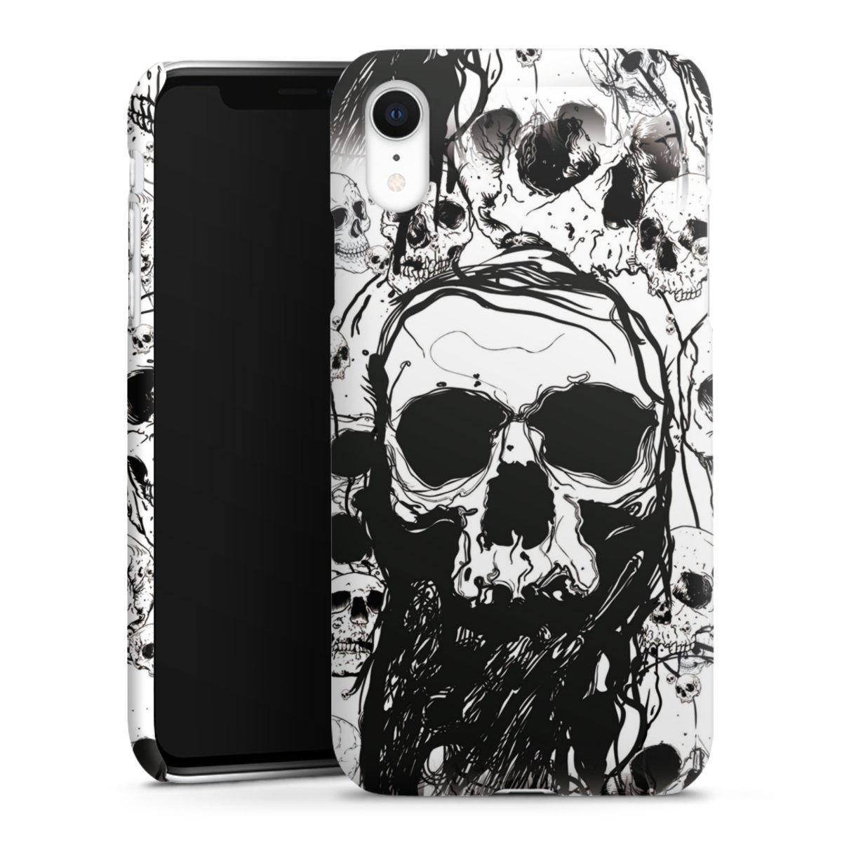 iPhone Xr Handy Premium Case Smartphone Handyhülle Schutzhülle matt Totenkopf Halloween Premium Case