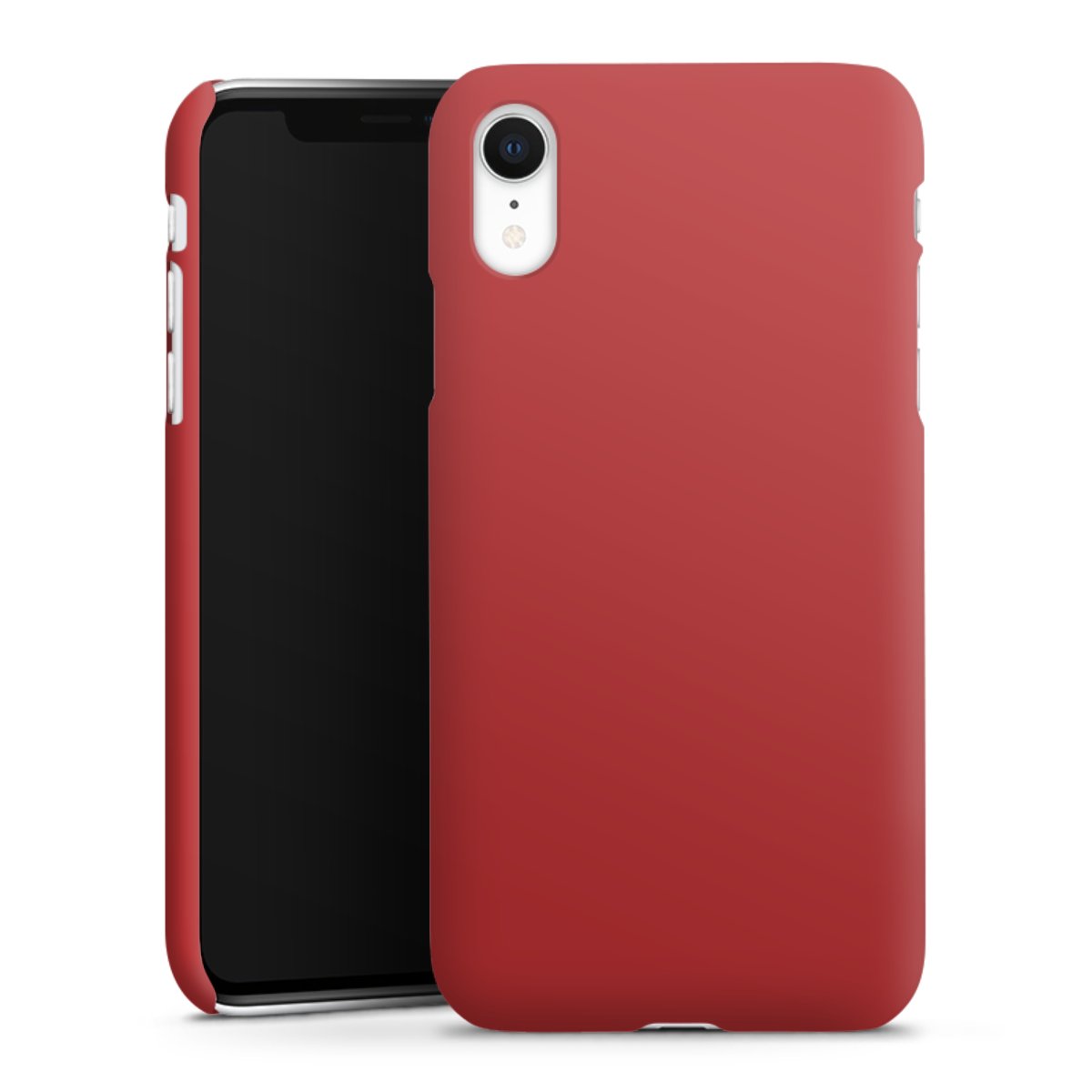 iPhone Xr Handy Premium Case Smartphone Handyhülle Schutzhülle matt Colour Unicoloured Red Premium Case