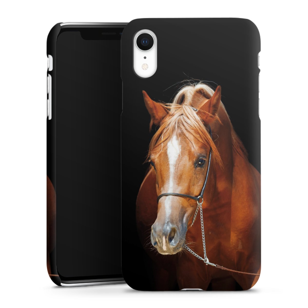 iPhone Xr Handy Premium Case Smartphone Handyhülle Schutzhülle matt Mare Horse Hobby Premium Case