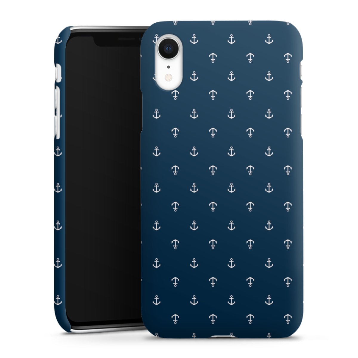 iPhone Xr Handy Premium Case Smartphone Handyhülle Schutzhülle matt Muster Anchor Sail Premium Case