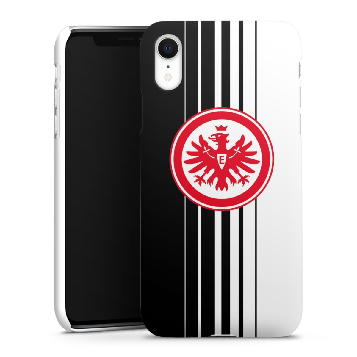 iPhone Xr Handy Premium Case Smartphone Handyhülle Schutzhülle matt Stripes Eintracht Frankfurt Official Licensed Product Premium Case