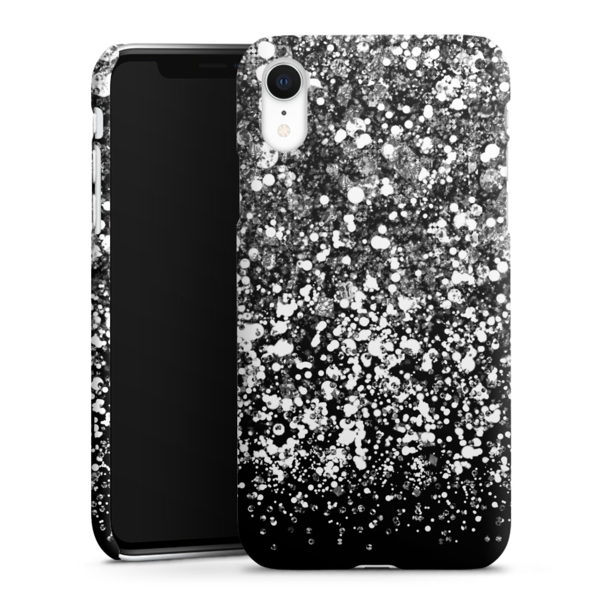 iPhone Xr Handy Premium Case Smartphone Handyhülle Schutzhülle matt Glitzer Snowflake Muster Premium Case