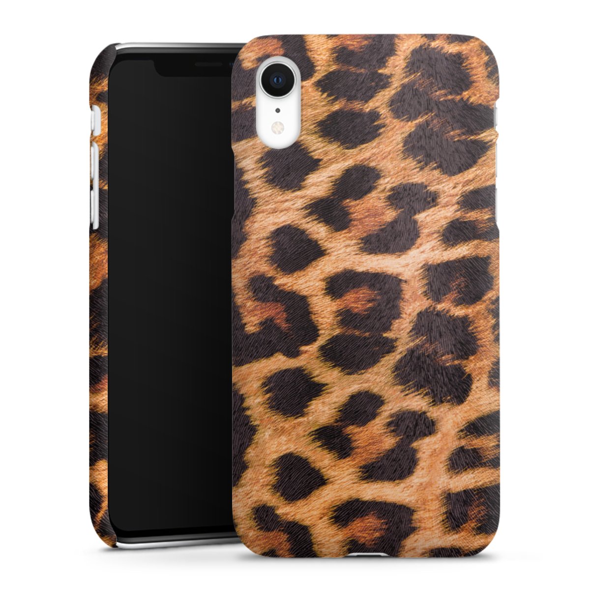 iPhone Xr Handy Premium Case Smartphone Handyhülle Schutzhülle matt Animal Print Leopard Fur Premium Case