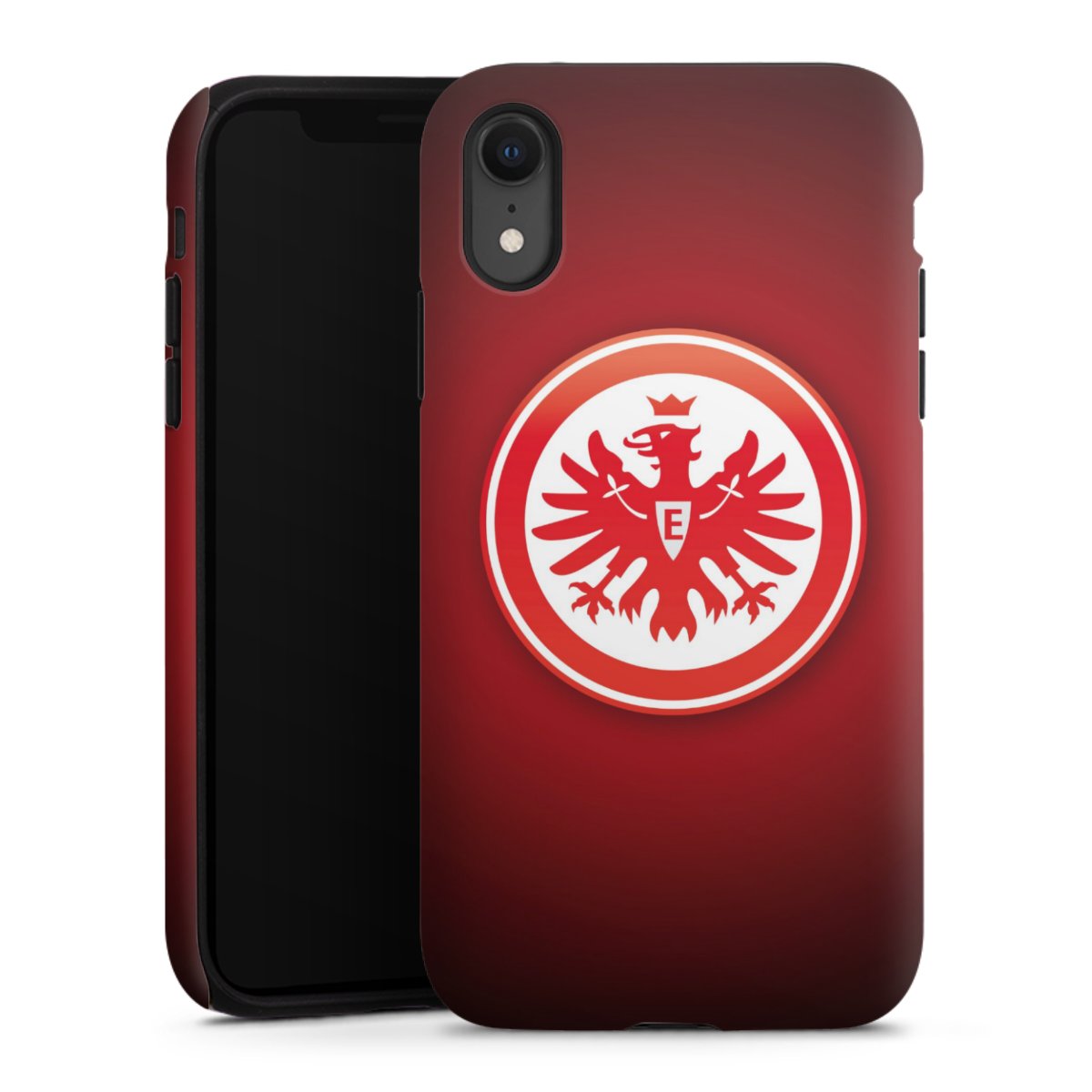 iPhone Xr Handy Panzer Handyhülle robuste Outdoor Hülle Schutzhülle matt Eintracht Frankfurt Official Licensed Product Coat Of Arms Tough Case