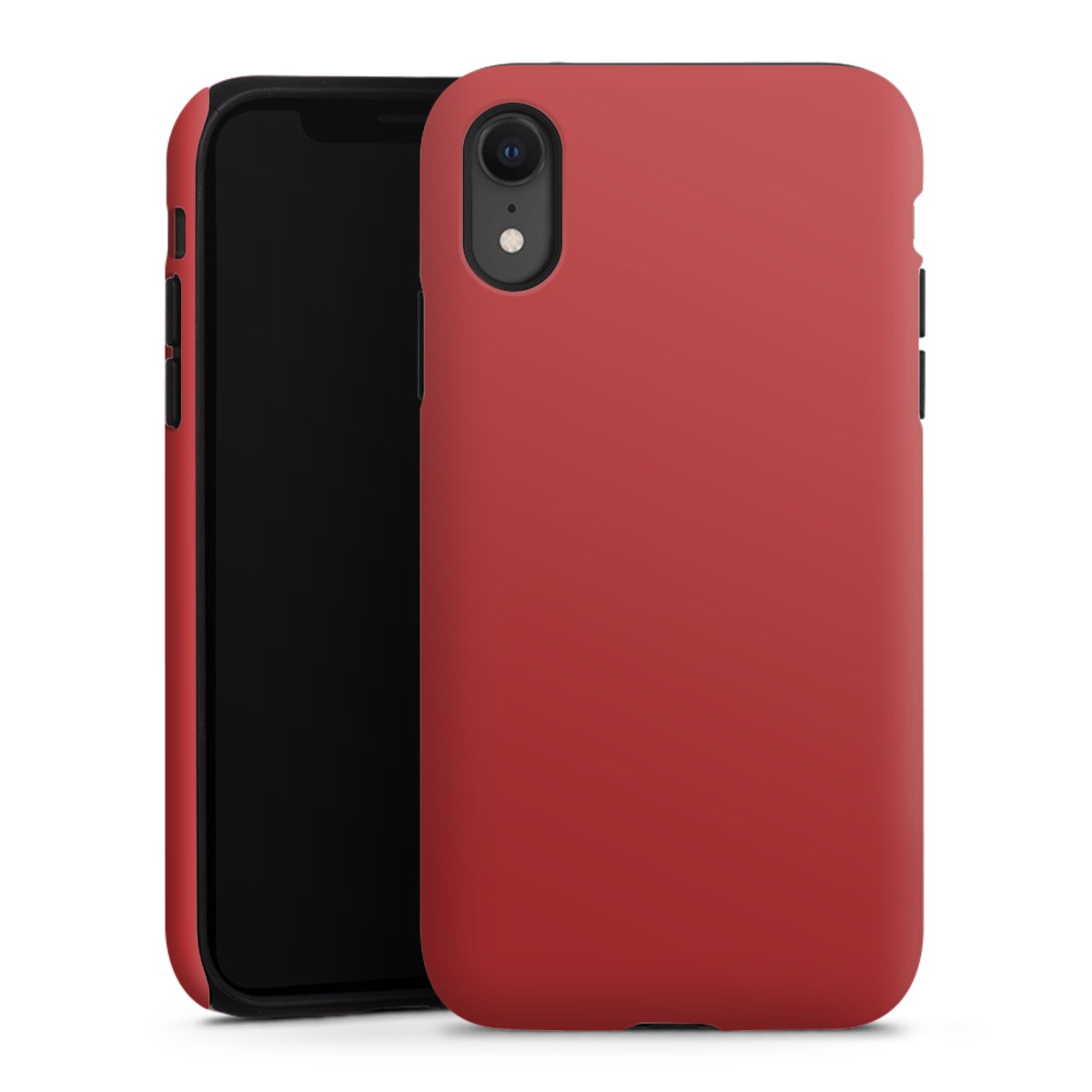 iPhone Xr Handy Panzer Handyhülle robuste Outdoor Hülle Schutzhülle matt Colour Unicoloured Red Tough Case