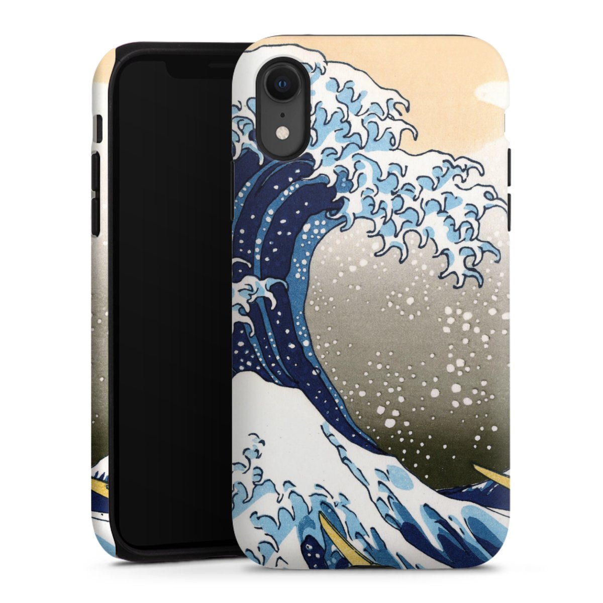 iPhone Xr Handy Panzer Handyhülle robuste Outdoor Hülle Schutzhülle matt Kunst Katsushika Hokusai Die Große Welle Vor Kanagawa Tough Case