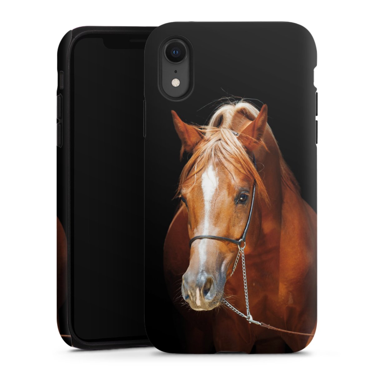 iPhone Xr Handy Panzer Handyhülle robuste Outdoor Hülle Schutzhülle matt Mare Horse Hobby Tough Case