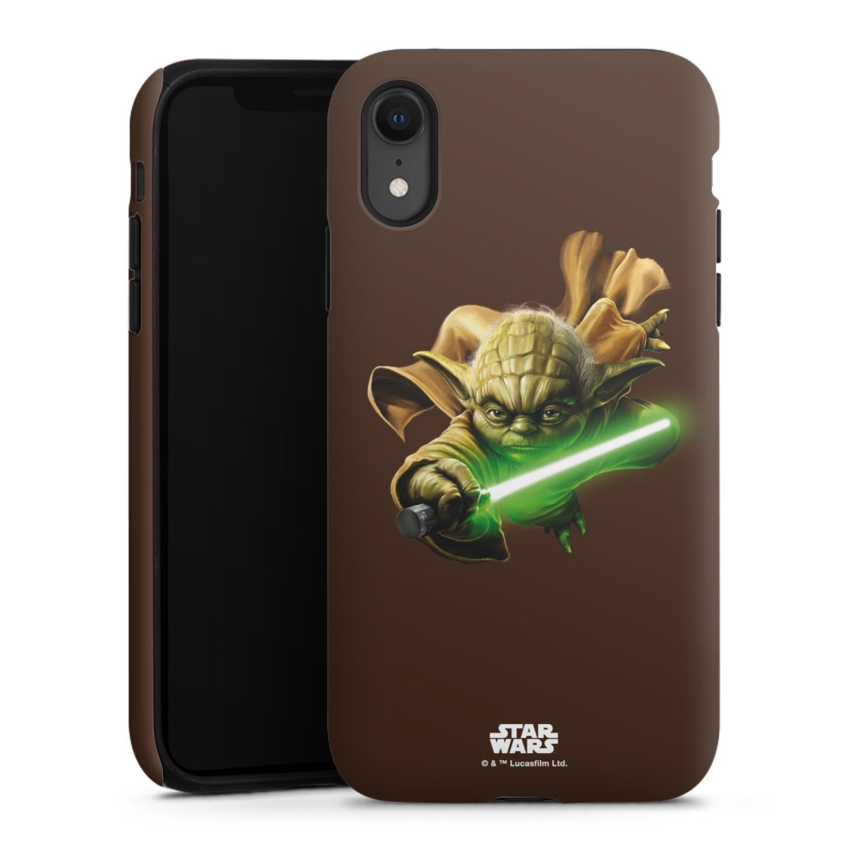 iPhone Xr Handy Panzer Handyhülle robuste Outdoor Hülle Schutzhülle matt Yoda Merchandise Star Wars Tough Case