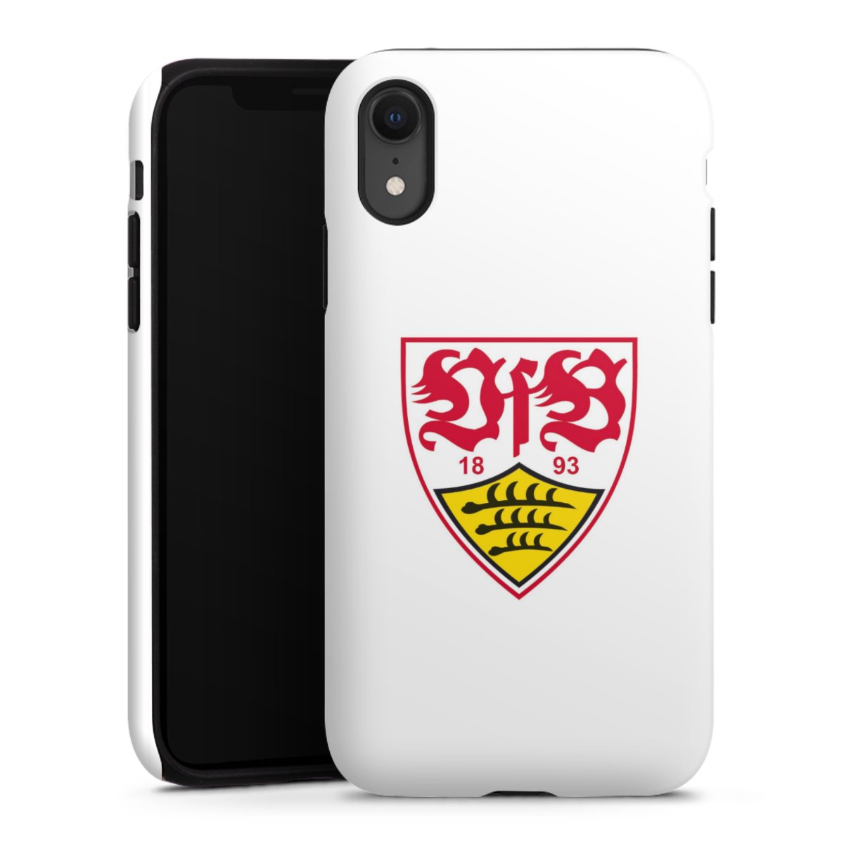 iPhone Xr Handy Panzer Handyhülle robuste Outdoor Hülle Schutzhülle matt Logo Official Licensed Product Vfb Stuttgart Tough Case