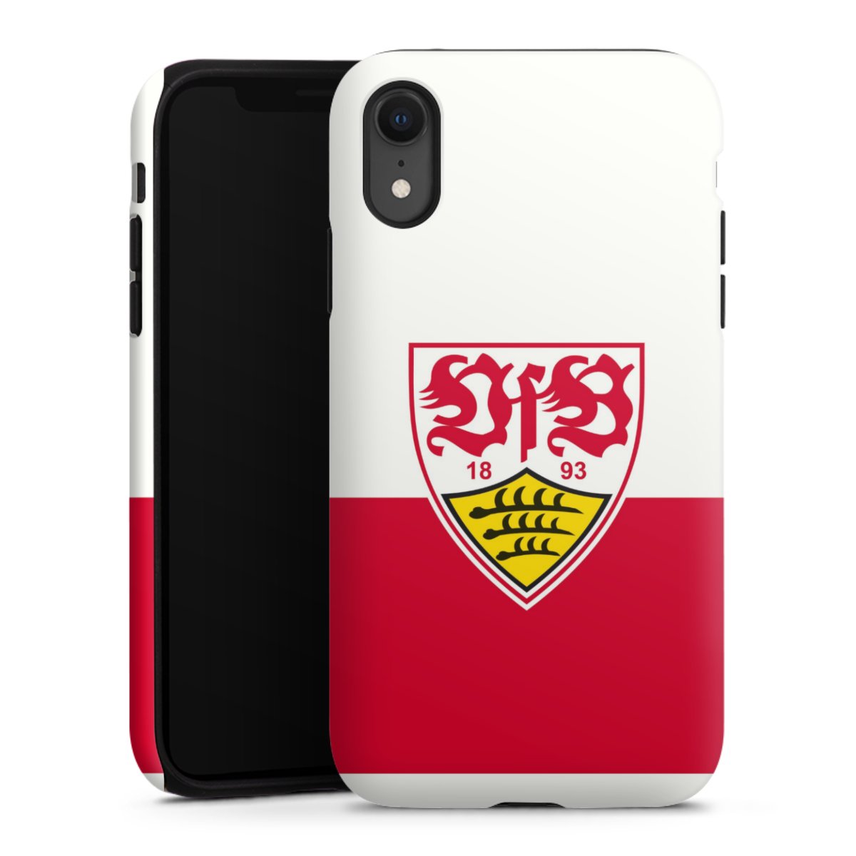 iPhone Xr Handy Panzer Handyhülle robuste Outdoor Hülle Schutzhülle matt Official Licensed Product Logo Vfb Stuttgart Tough Case