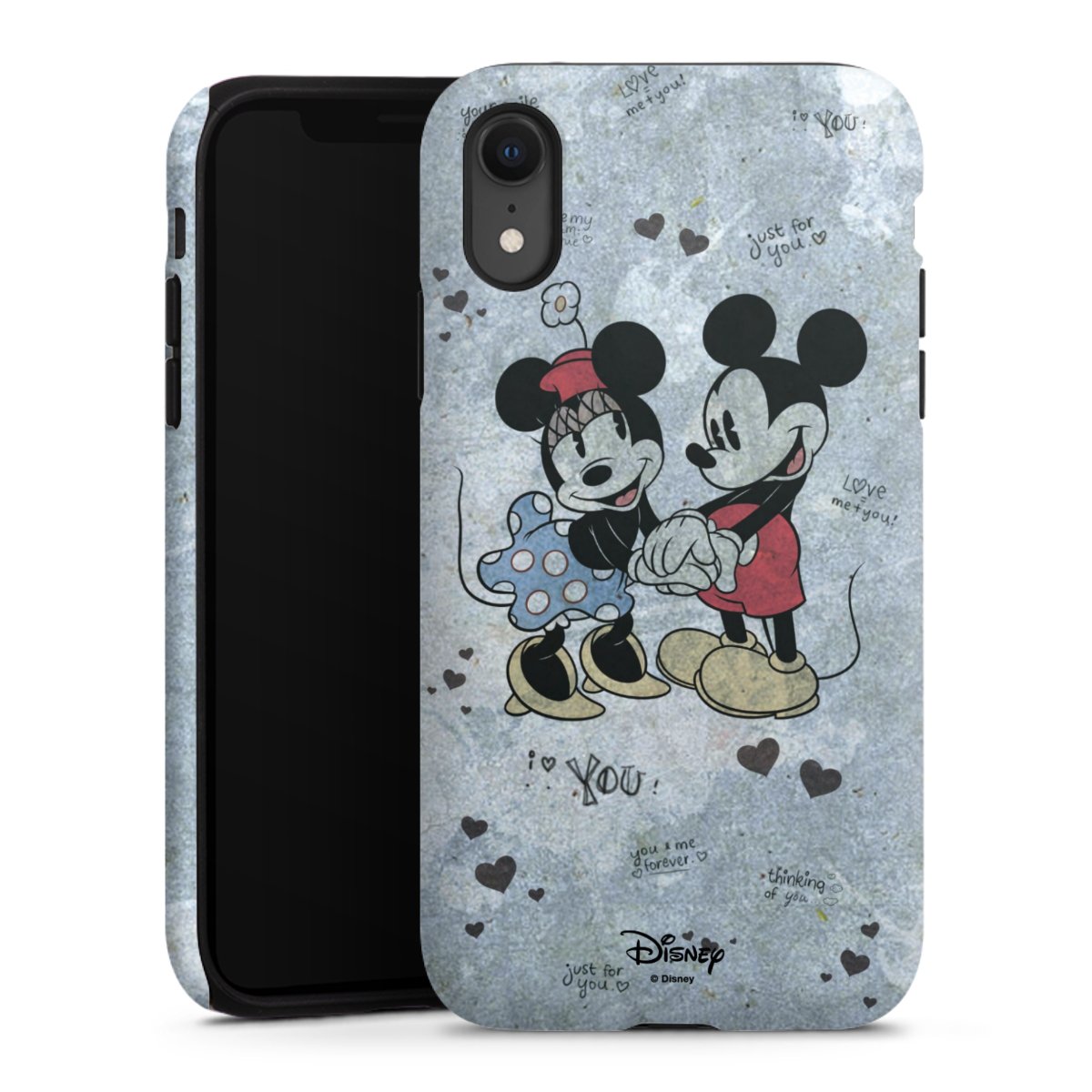 iPhone Xr Handy Panzer Handyhülle robuste Outdoor Hülle Schutzhülle matt Mickey & Minnie Mouse Vintage Disney Tough Case