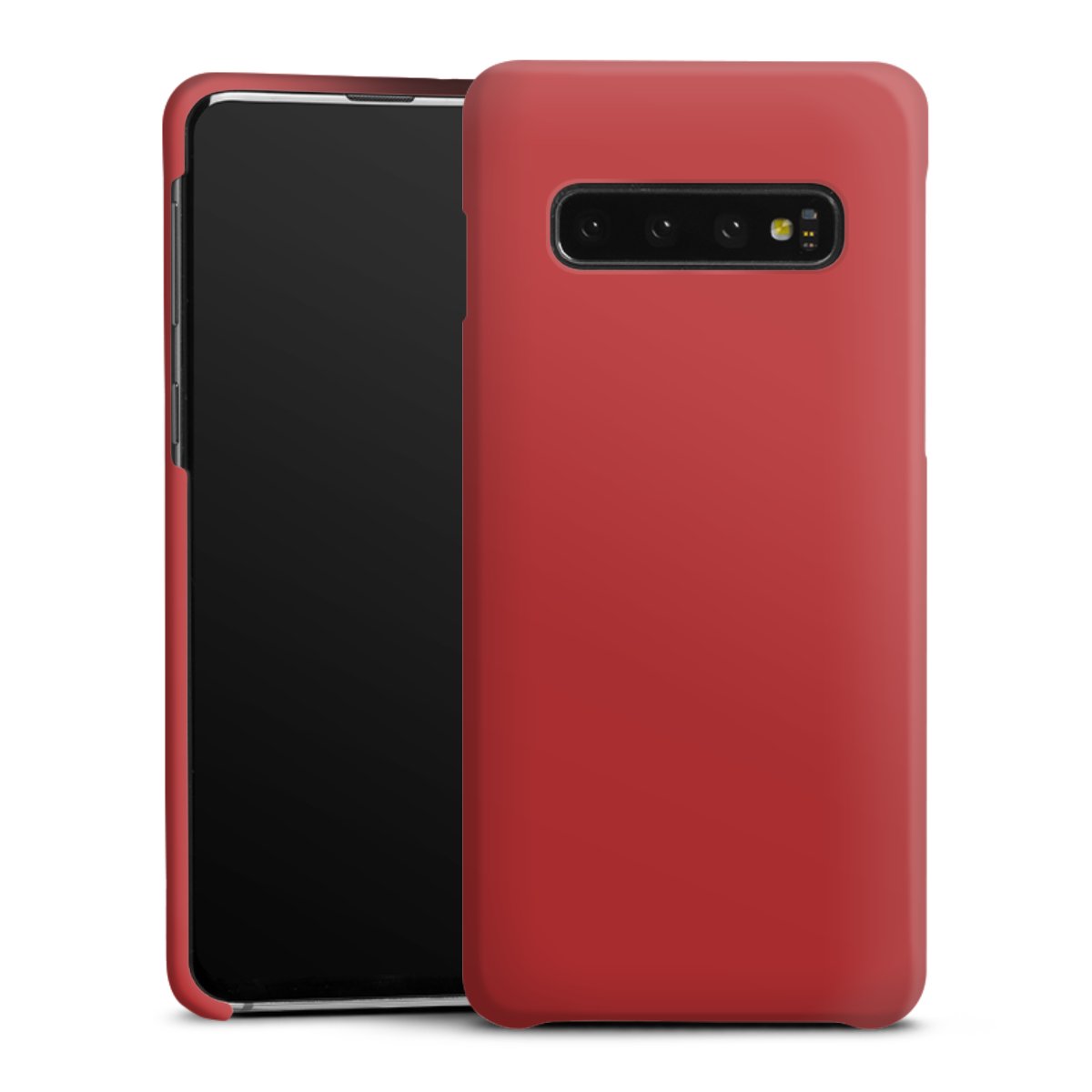 Galaxy S10 Handy Premium Case Smartphone Handyhülle Schutzhülle matt Colour Unicoloured Red Premium Case