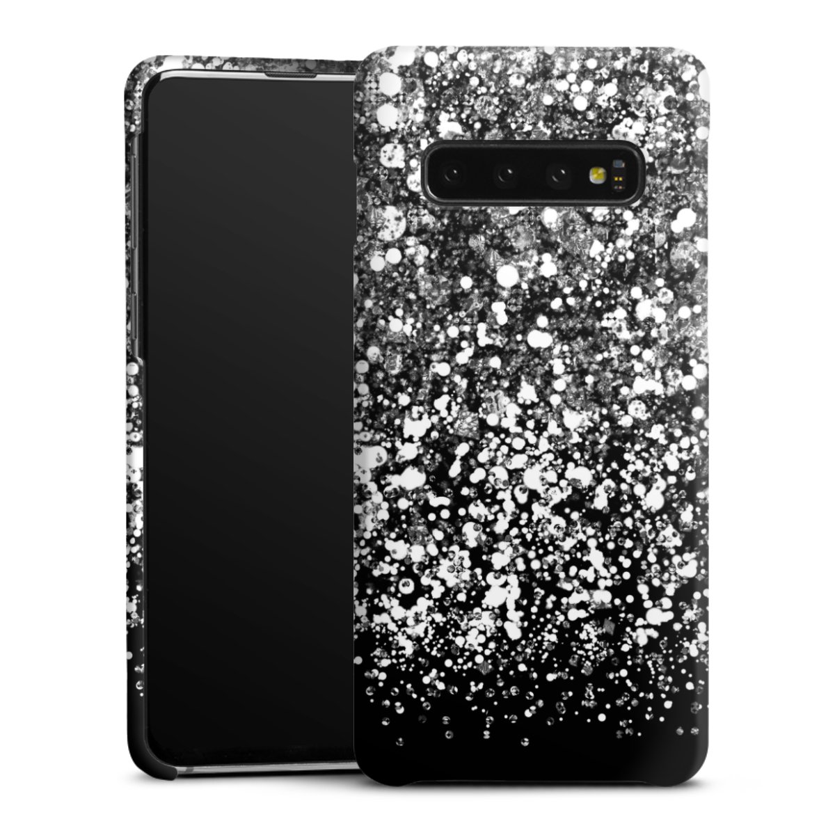 Galaxy S10 Handy Premium Case Smartphone Handyhülle Schutzhülle matt Glitzer Snowflake Muster Premium Case