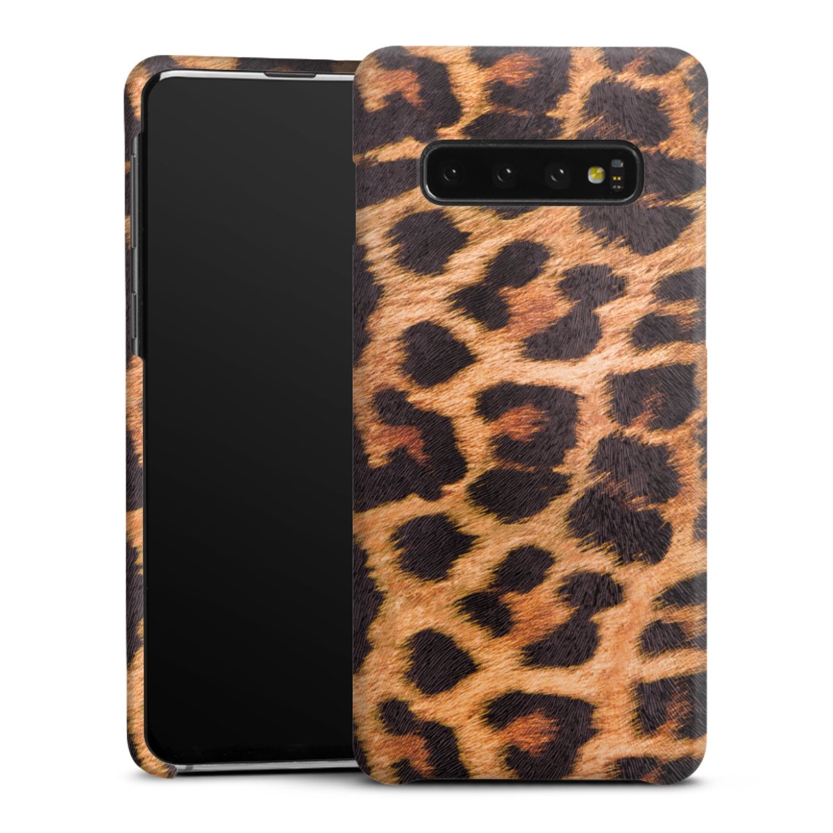 Galaxy S10 Handy Premium Case Smartphone Handyhülle Schutzhülle matt Animal Print Leopard Fur Premium Case