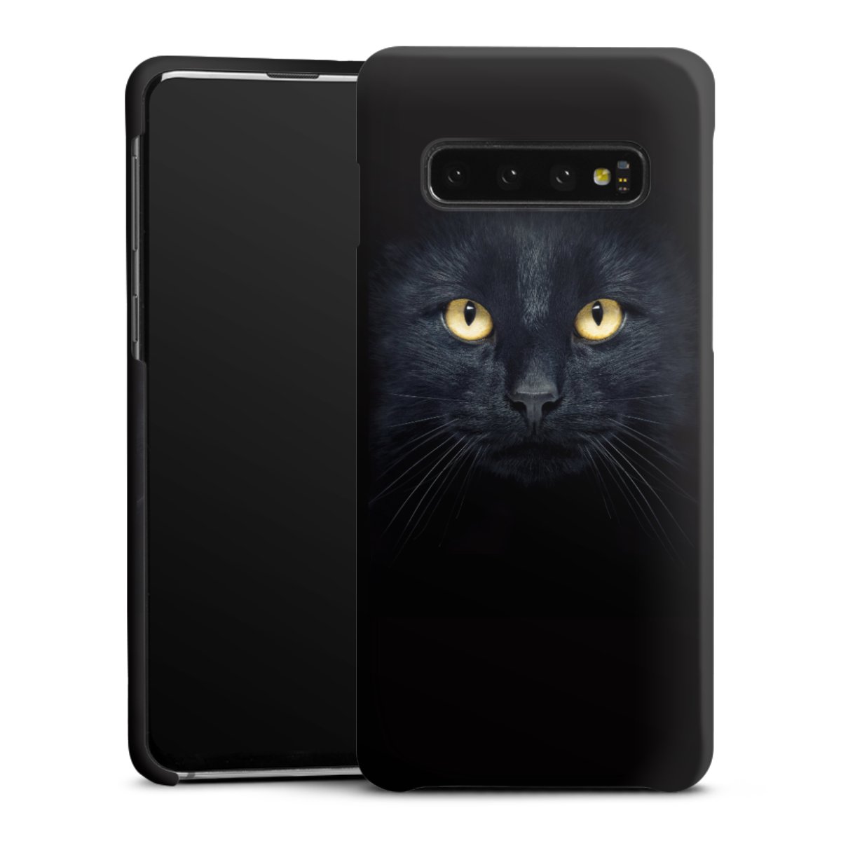 Galaxy S10 Handy Premium Case Smartphone Handyhülle Schutzhülle matt Eye Cat Black Premium Case