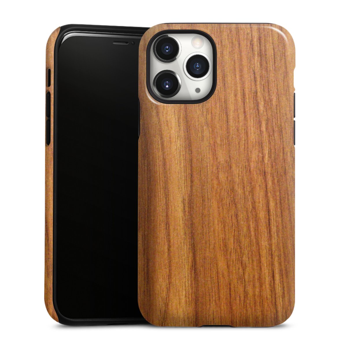 iPhone 11 Pro Handy Panzer Handyhülle robuste Outdoor Hülle Schutzhülle glänzend Wood Larch Wooden Look Tough Case