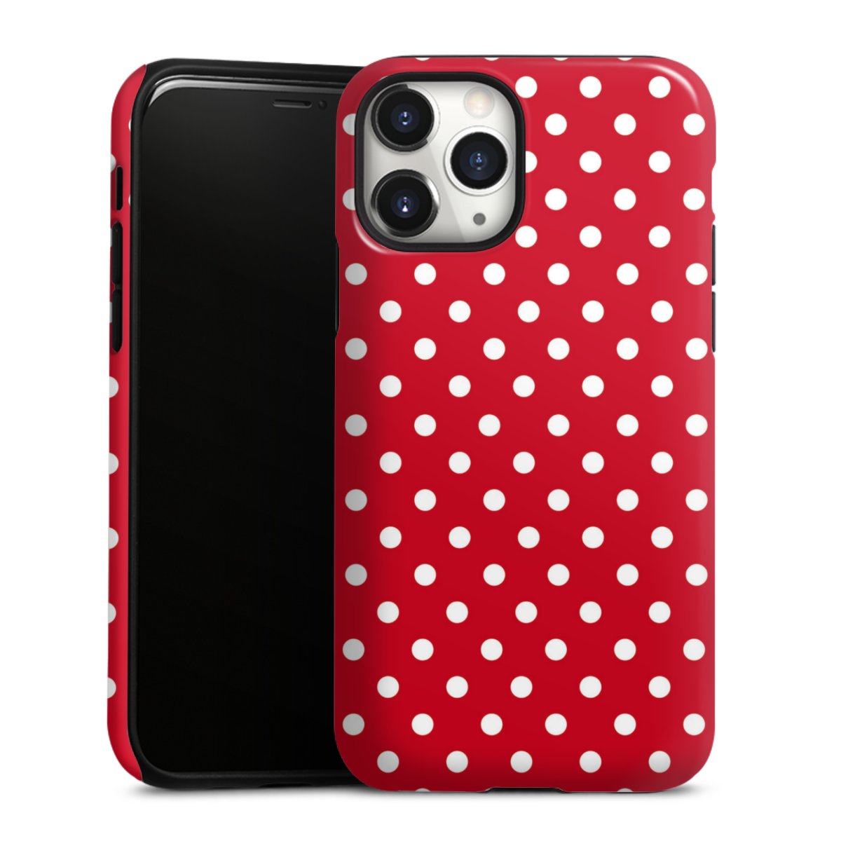 iPhone 11 Pro Handy Panzer Handyhülle robuste Outdoor Hülle Schutzhülle glänzend Points Polka Dots Retro Tough Case