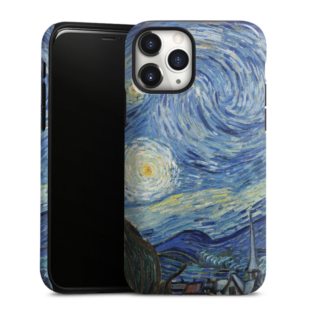 iPhone 11 Pro Handy Panzer Handyhülle robuste Outdoor Hülle Schutzhülle glänzend The Starry Night Kunst Vincent Van Gogh Tough Case