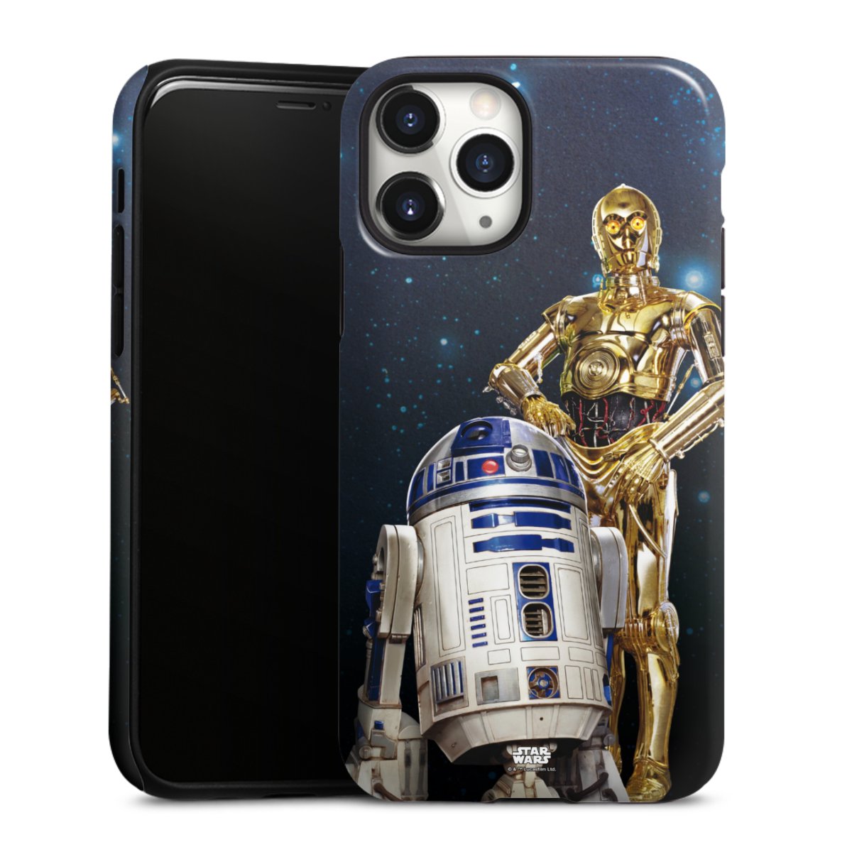 iPhone 11 Pro Handy Panzer Handyhülle robuste Outdoor Hülle Schutzhülle glänzend Weltall Star Wars R2d2 Tough Case