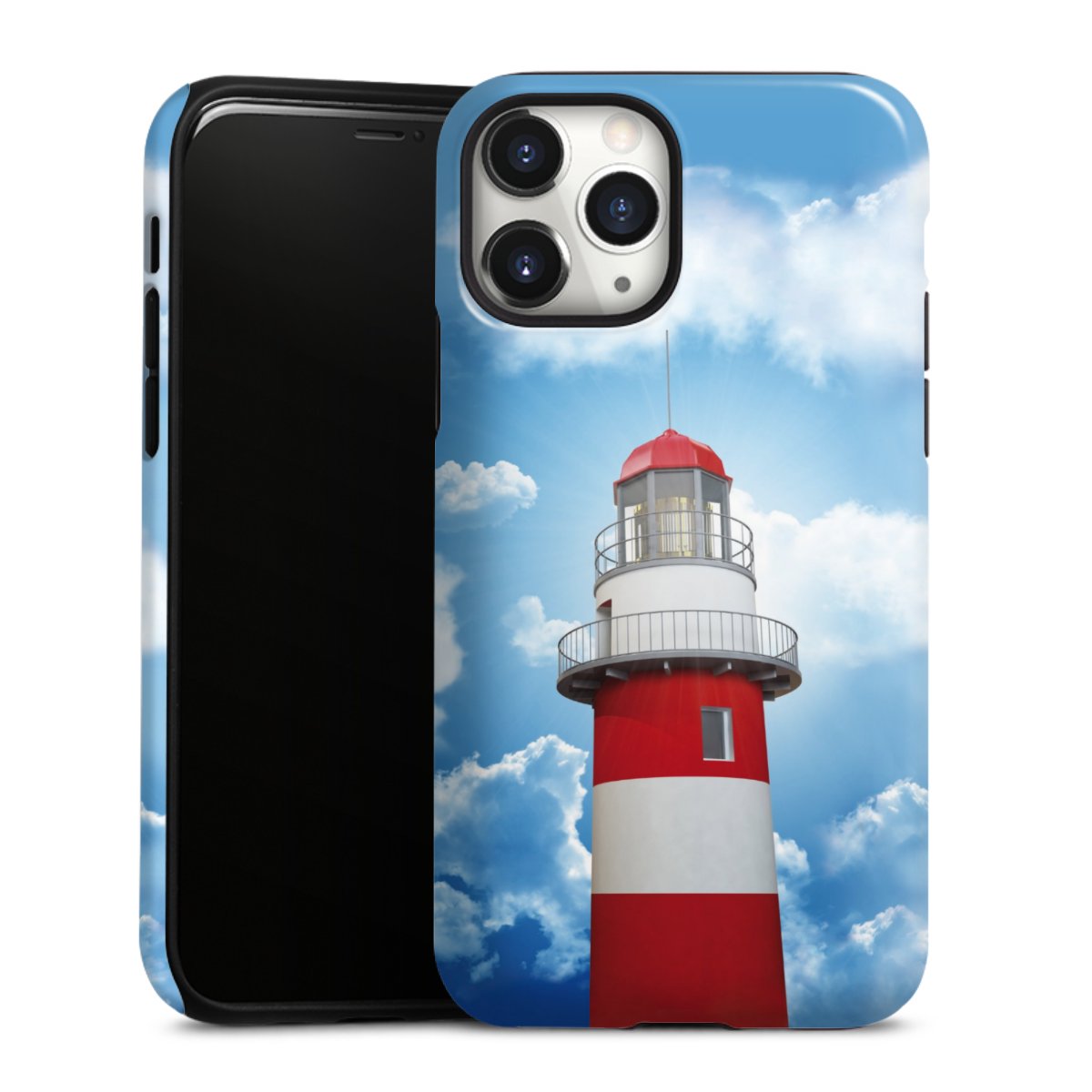 iPhone 11 Pro Handy Panzer Handyhülle robuste Outdoor Hülle Schutzhülle glänzend Lighthouse Sky Cloud Tough Case