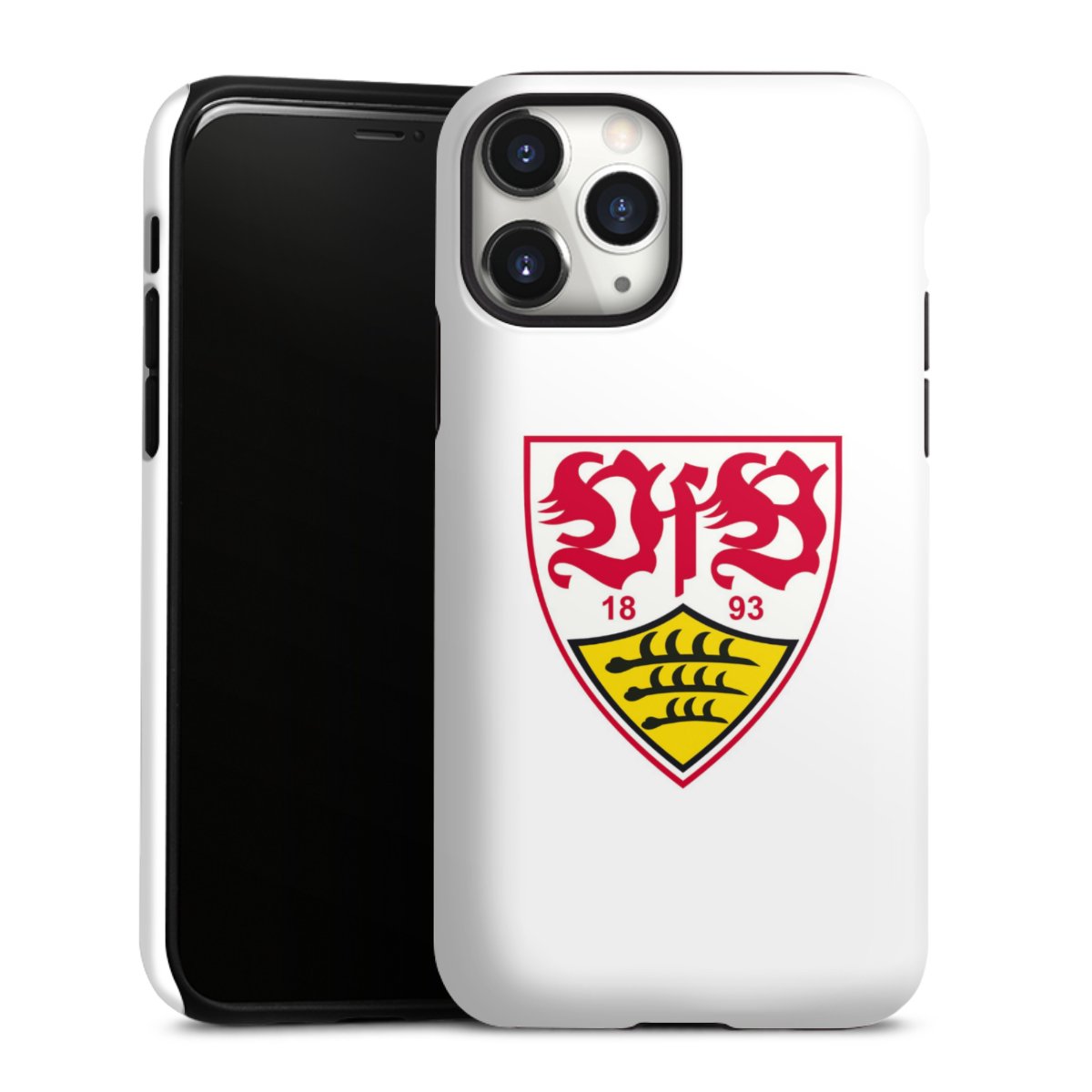 iPhone 11 Pro Handy Panzer Handyhülle robuste Outdoor Hülle Schutzhülle glänzend Logo Official Licensed Product Vfb Stuttgart Tough Case