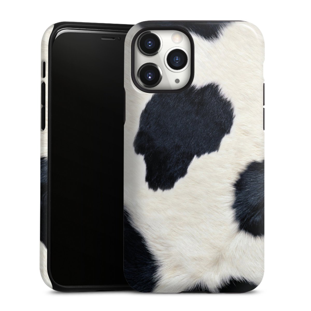 iPhone 11 Pro Handy Panzer Handyhülle robuste Outdoor Hülle Schutzhülle glänzend Animal Look Animal Print Cow Skin Tough Case