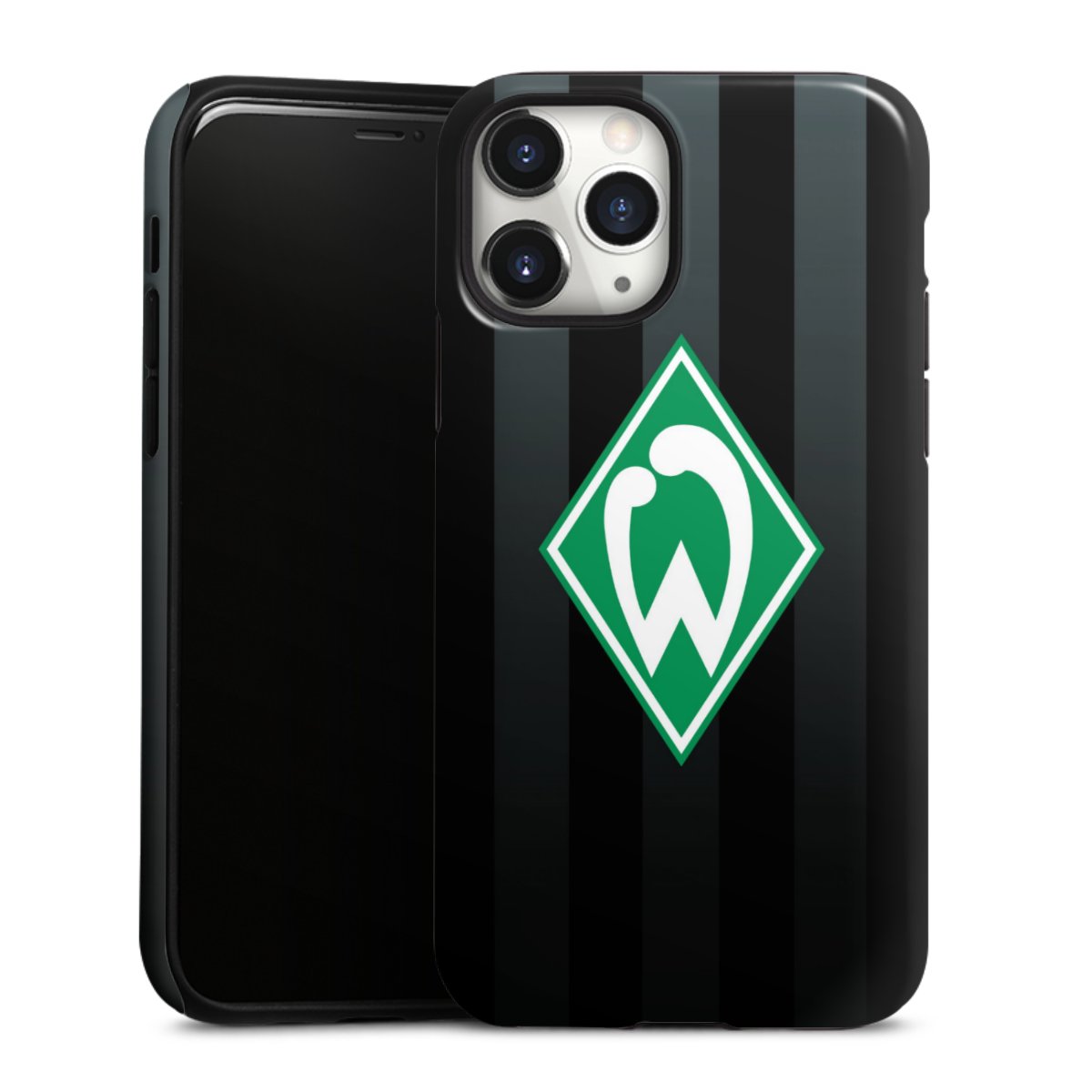 iPhone 11 Pro Handy Panzer Handyhülle robuste Outdoor Hülle Schutzhülle glänzend Stripes Sv Werder Bremen Official Licensed Product Tough Case