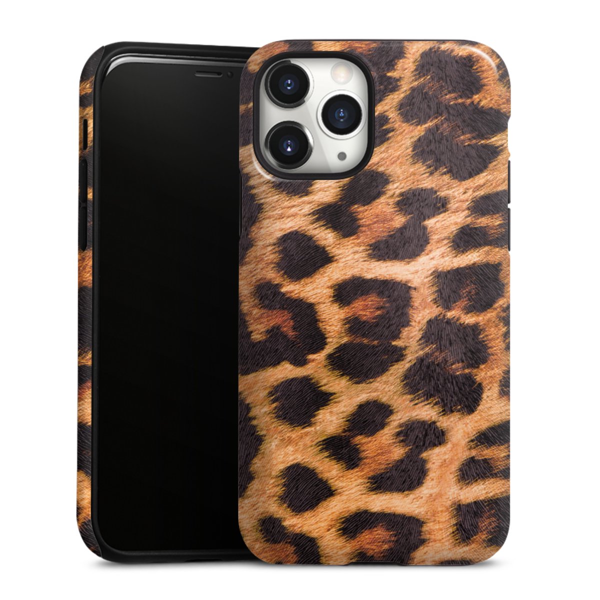 iPhone 11 Pro Handy Panzer Handyhülle robuste Outdoor Hülle Schutzhülle glänzend Animal Print Leopard Fur Tough Case