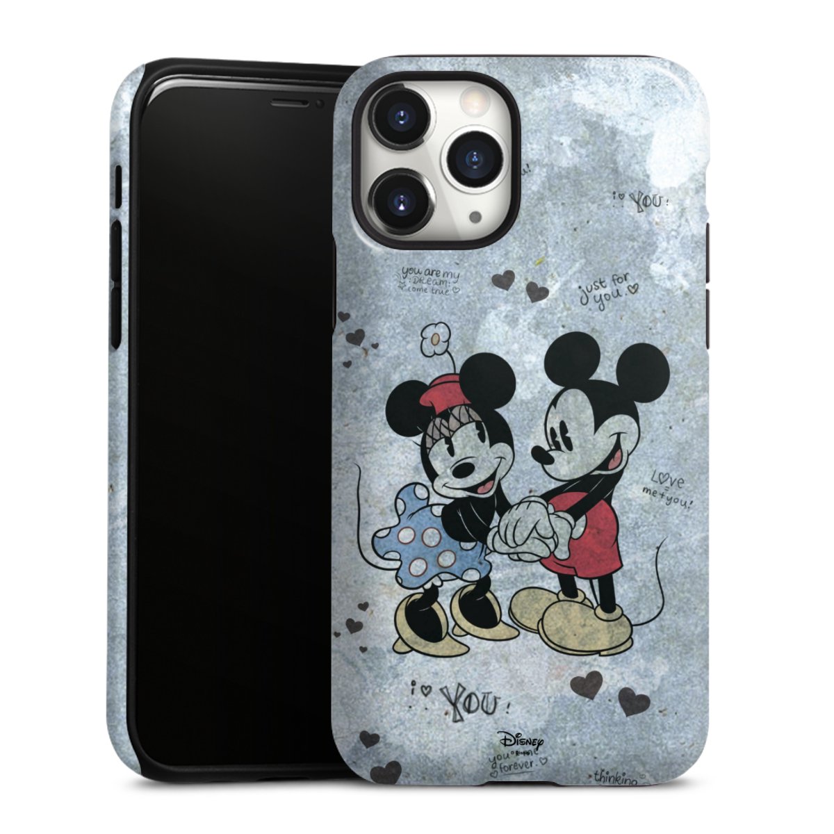 iPhone 11 Pro Handy Panzer Handyhülle robuste Outdoor Hülle Schutzhülle glänzend Mickey & Minnie Mouse Vintage Disney Tough Case