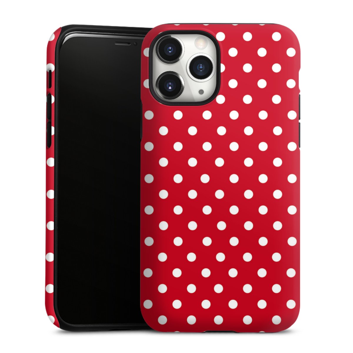 iPhone 11 Pro Handy Panzer Handyhülle robuste Outdoor Hülle Schutzhülle matt Points Polka Dots Retro Tough Case