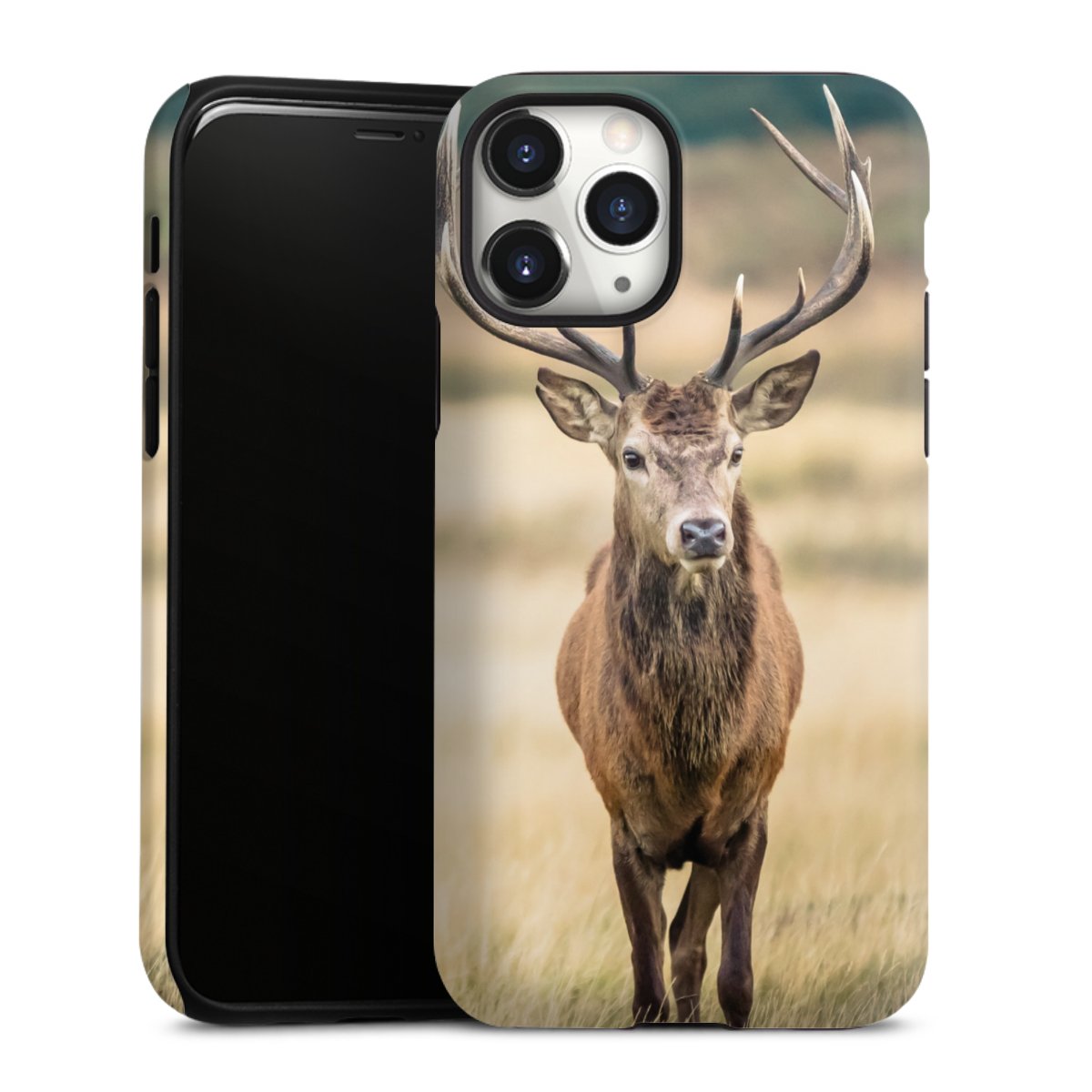 iPhone 11 Pro Handy Panzer Handyhülle robuste Outdoor Hülle Schutzhülle matt Deer Meadow Forrest Tough Case