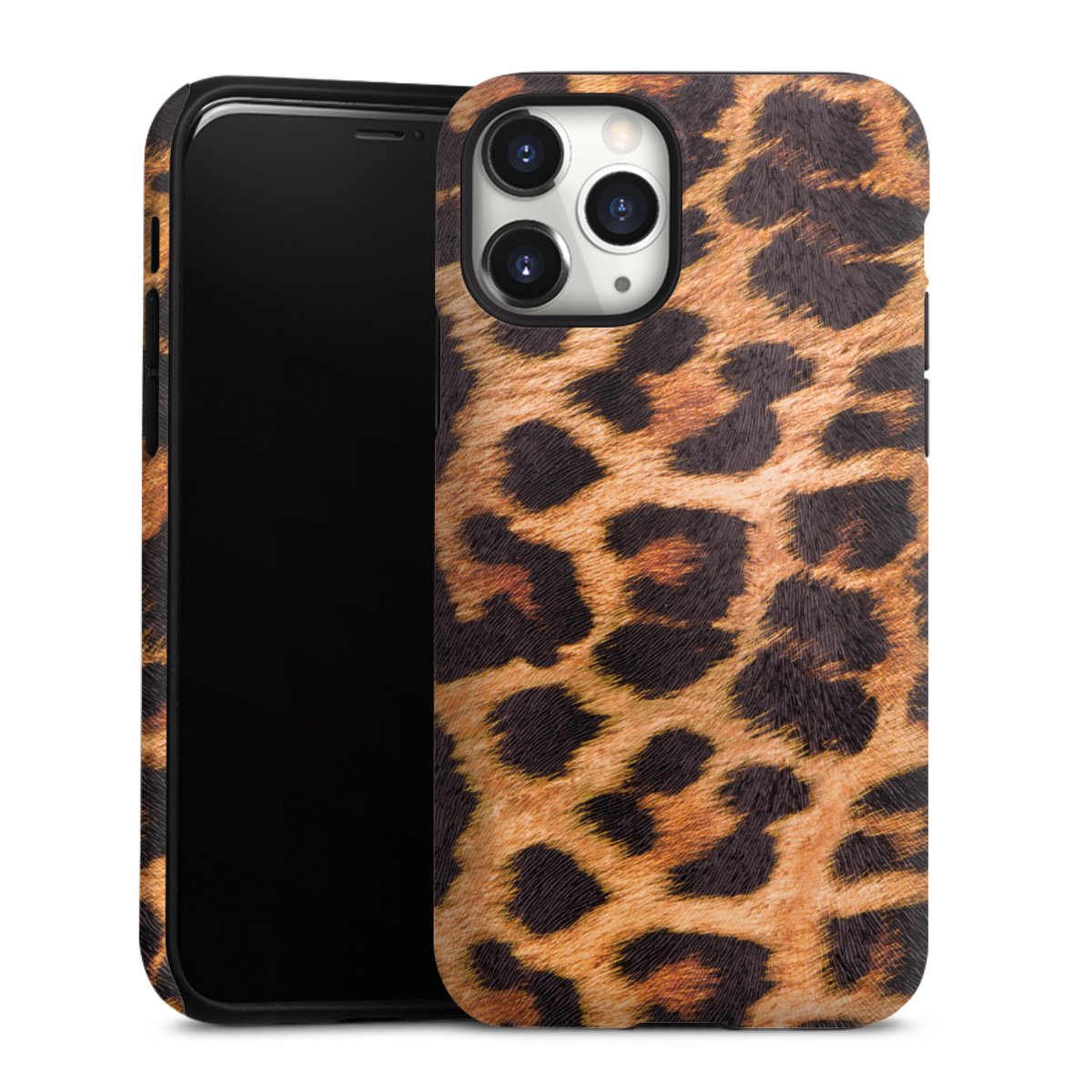 iPhone 11 Pro Handy Panzer Handyhülle robuste Outdoor Hülle Schutzhülle matt Animal Print Leopard Fur Tough Case