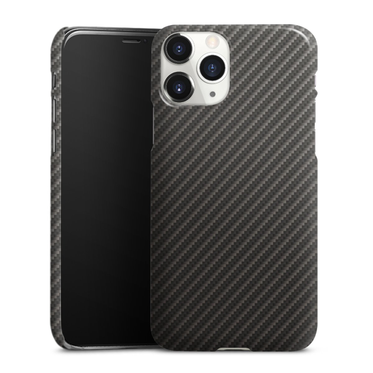 iPhone 11 Pro Handy Premium Case Smartphone Handyhülle Schutzhülle glänzend Metallic Look Carbon Muster Premium Case