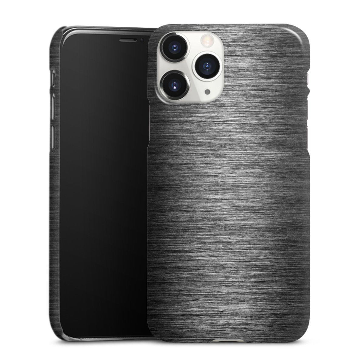 iPhone 11 Pro Handy Premium Case Smartphone Handyhülle Schutzhülle glänzend Metallic Look Anthracite Metal Premium Case