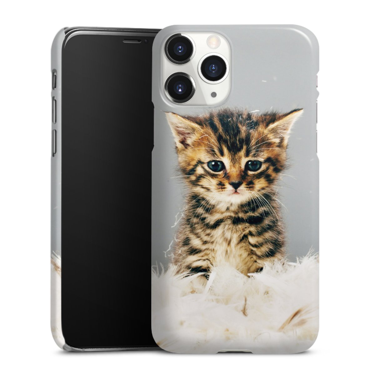 iPhone 11 Pro Handy Premium Case Smartphone Handyhülle Schutzhülle glänzend Cat Feather Pet Premium Case