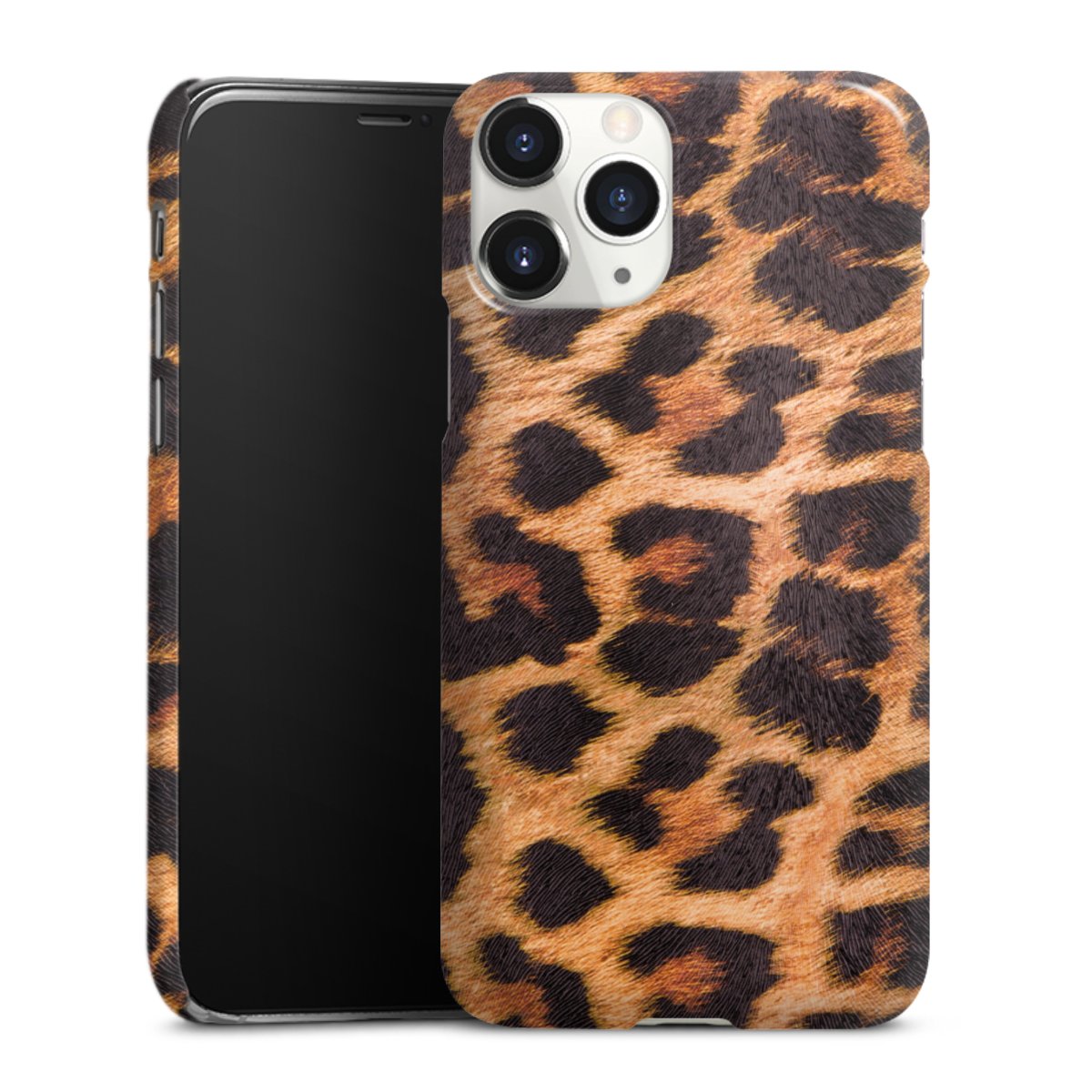 iPhone 11 Pro Handy Premium Case Smartphone Handyhülle Schutzhülle glänzend Animal Print Leopard Fur Premium Case