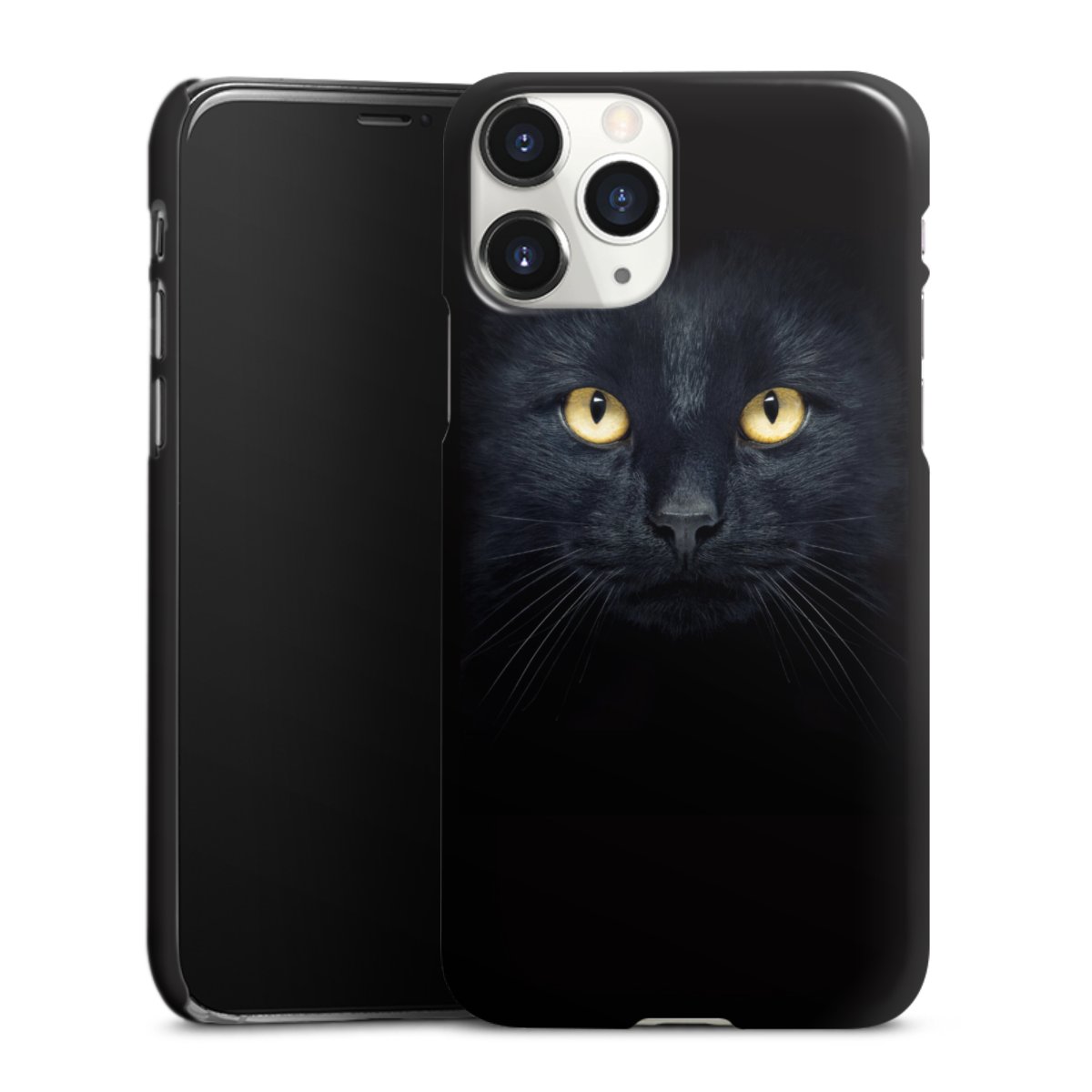 iPhone 11 Pro Handy Premium Case Smartphone Handyhülle Schutzhülle glänzend Eye Cat Black Premium Case