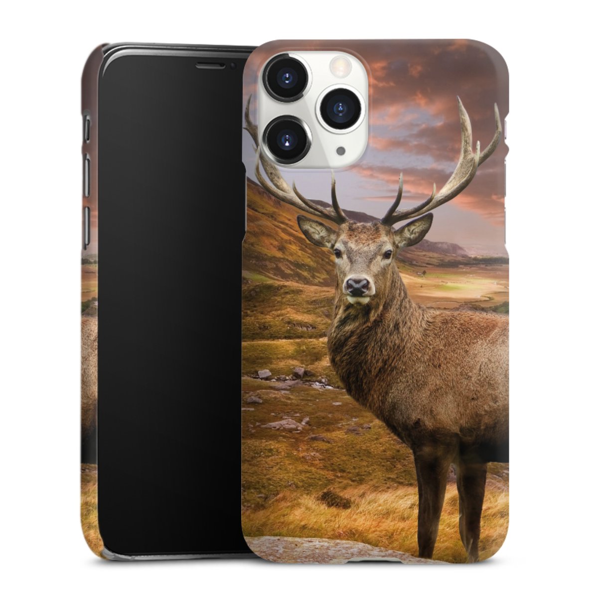 iPhone 11 Pro Handy Premium Case Smartphone Handyhülle Schutzhülle matt Meadow Mountain Deer Premium Case