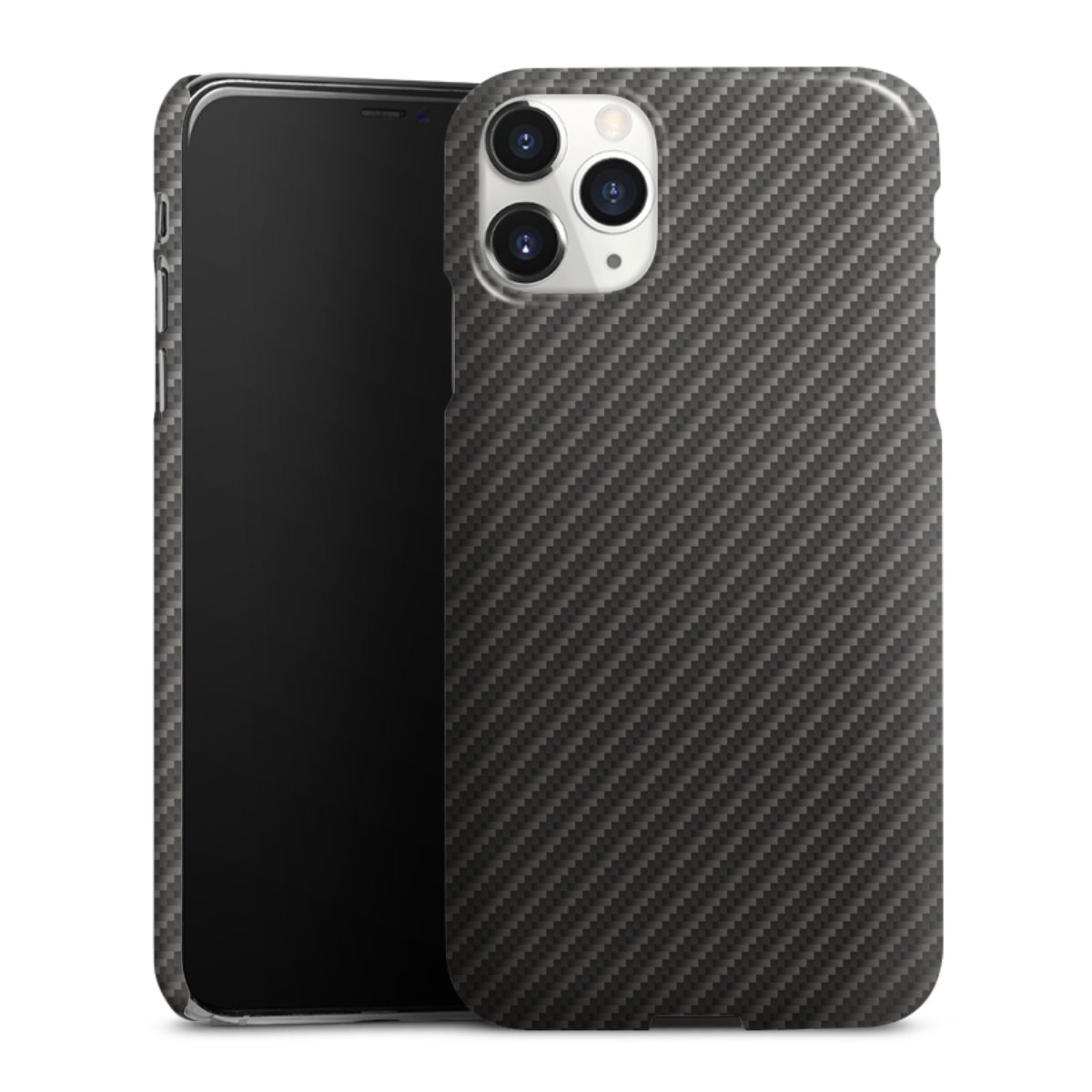 iPhone 11 Pro Max Handy Premium Case Smartphone Handyhülle Schutzhülle glänzend Metallic Look Carbon Muster Premium Case