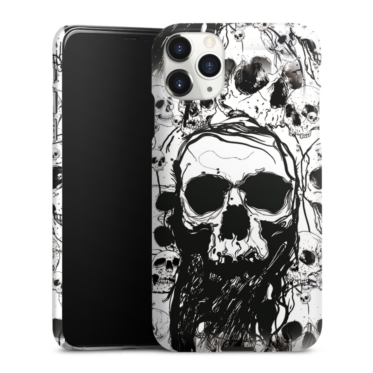 iPhone 11 Pro Max Handy Premium Case Smartphone Handyhülle Schutzhülle glänzend Totenkopf Halloween Premium Case