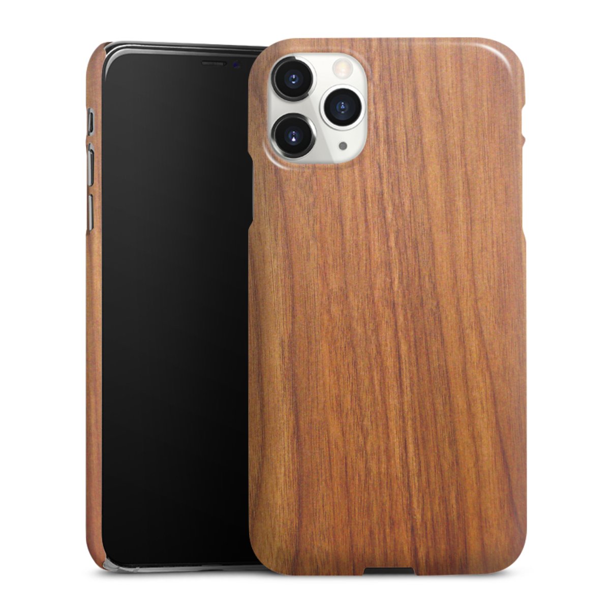 iPhone 11 Pro Max Handy Premium Case Smartphone Handyhülle Schutzhülle glänzend Wood Larch Wooden Look Premium Case