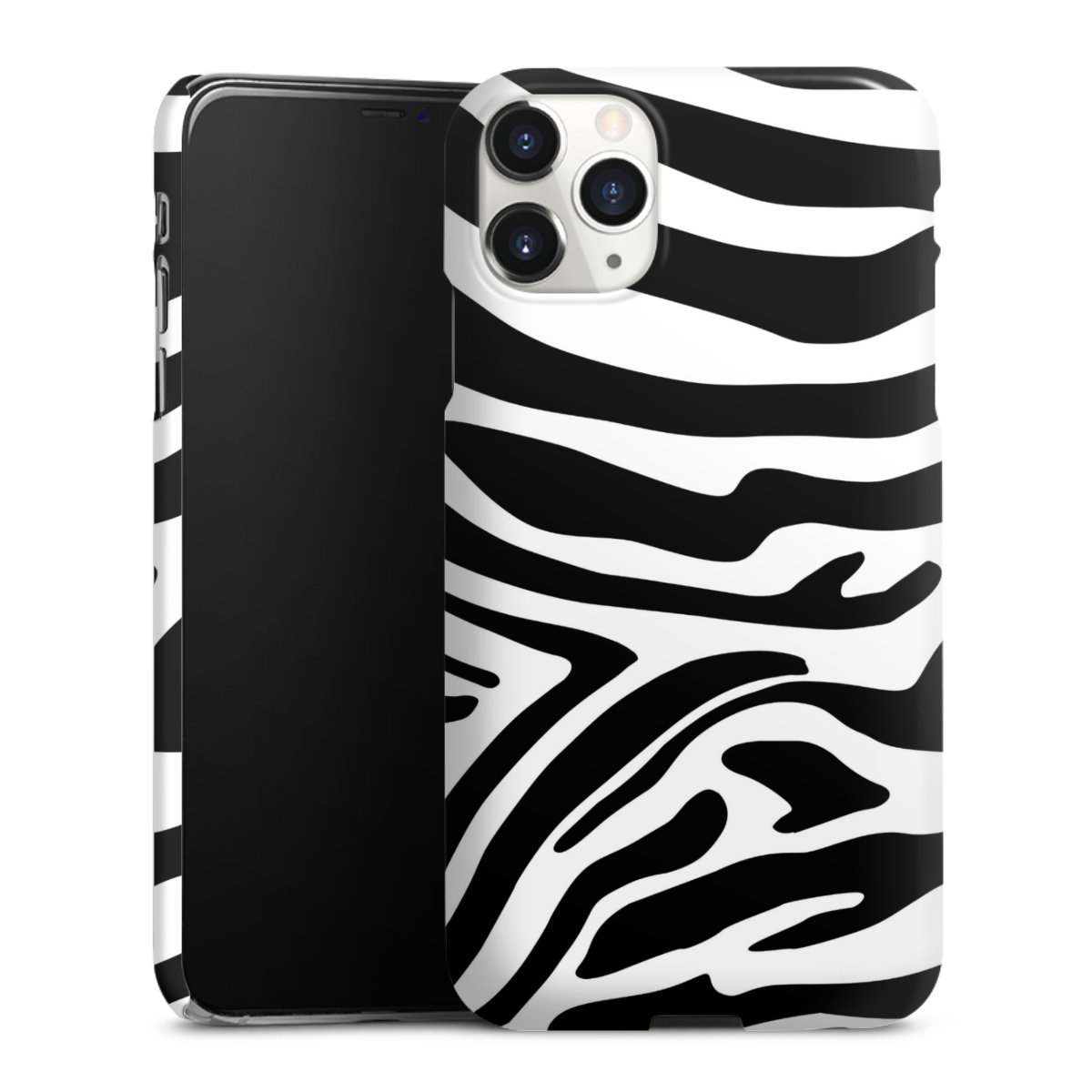 iPhone 11 Pro Max Handy Premium Case Smartphone Handyhülle Schutzhülle glänzend Zebra Animal Look Animal Print Premium Case