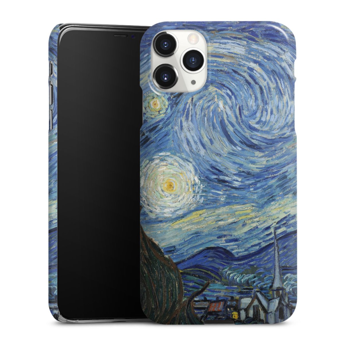 iPhone 11 Pro Max Handy Premium Case Smartphone Handyhülle Schutzhülle glänzend The Starry Night Kunst Vincent Van Gogh Premium Case