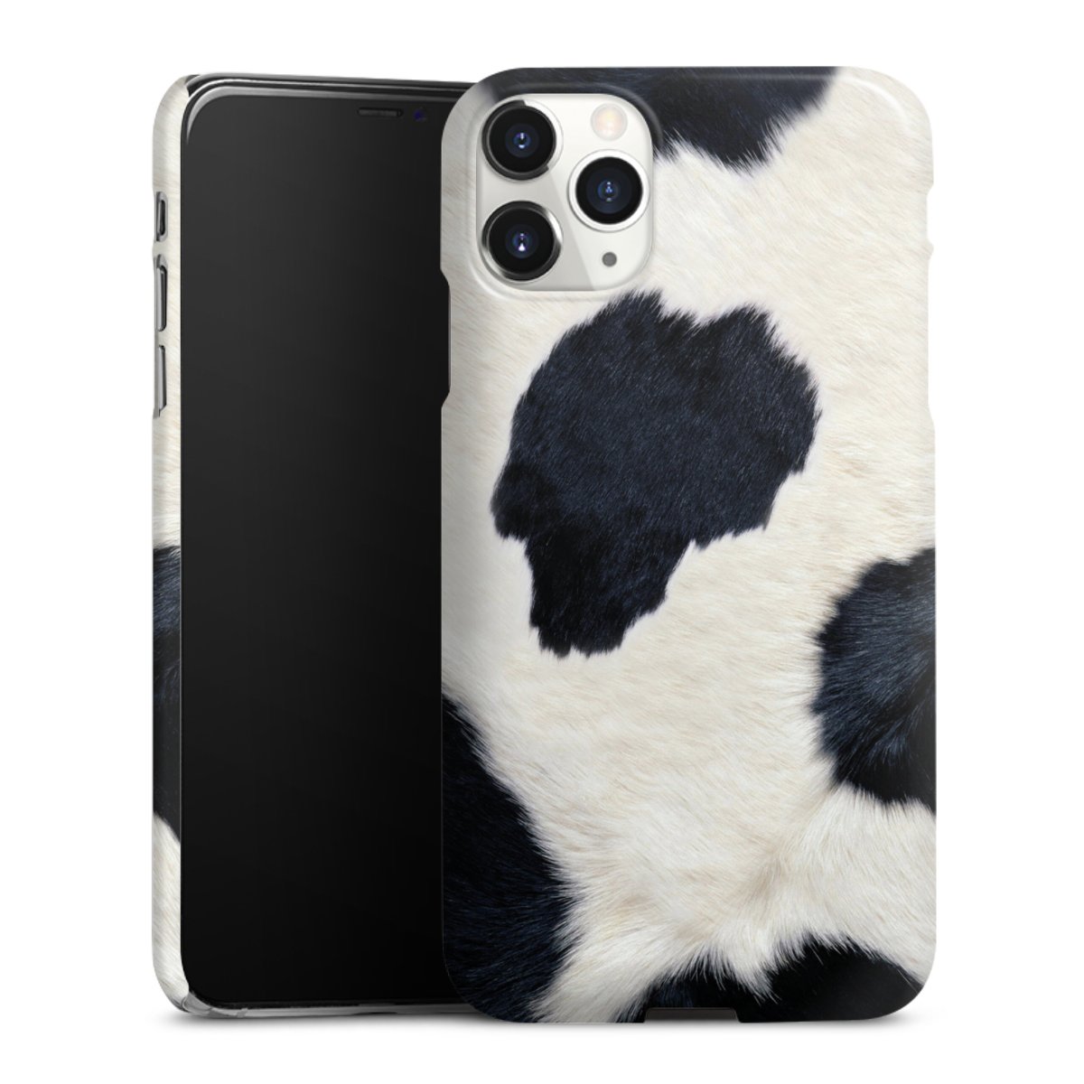 iPhone 11 Pro Max Handy Premium Case Smartphone Handyhülle Schutzhülle glänzend Animal Look Animal Print Cow Skin Premium Case