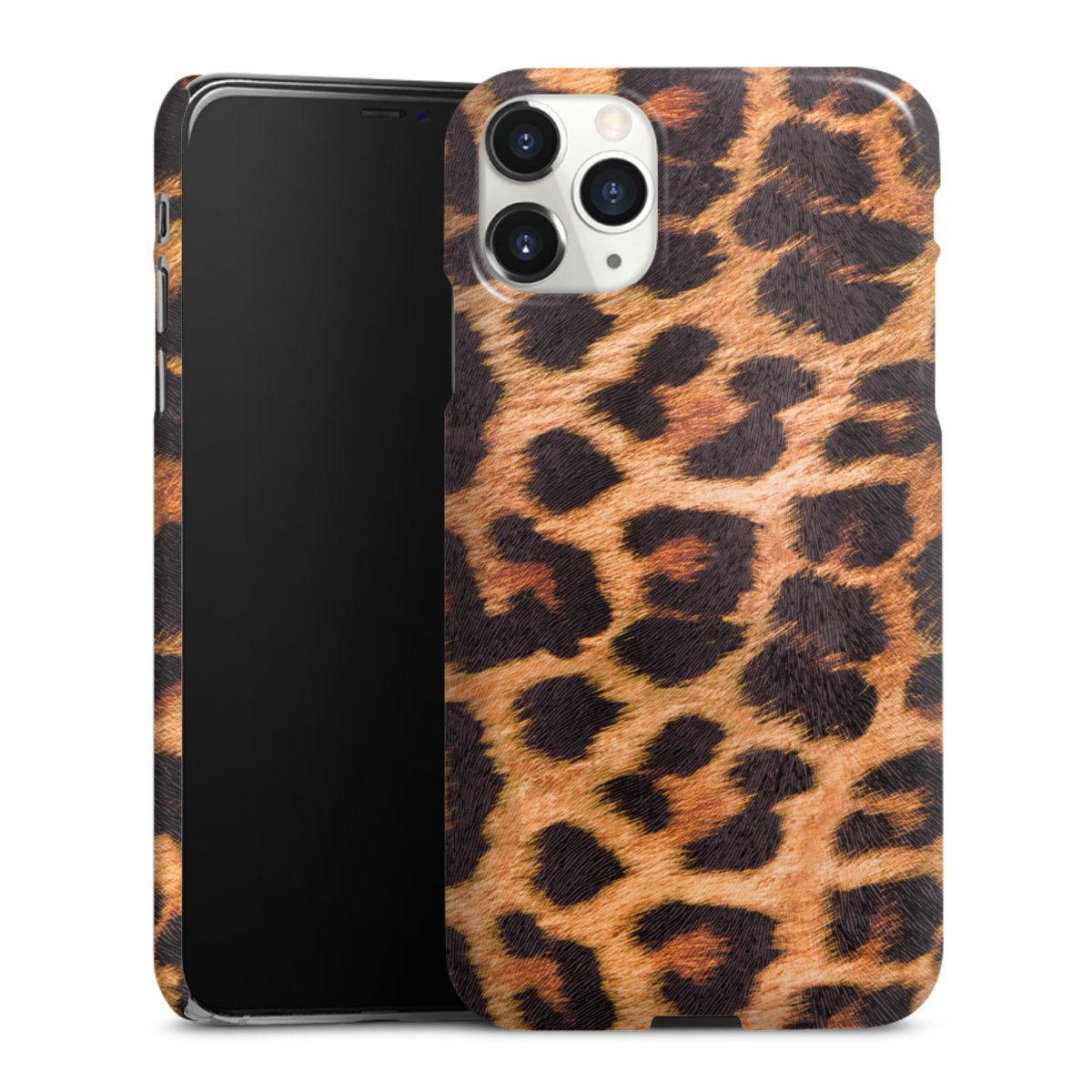 iPhone 11 Pro Max Handy Premium Case Smartphone Handyhülle Schutzhülle glänzend Animal Print Leopard Fur Premium Case