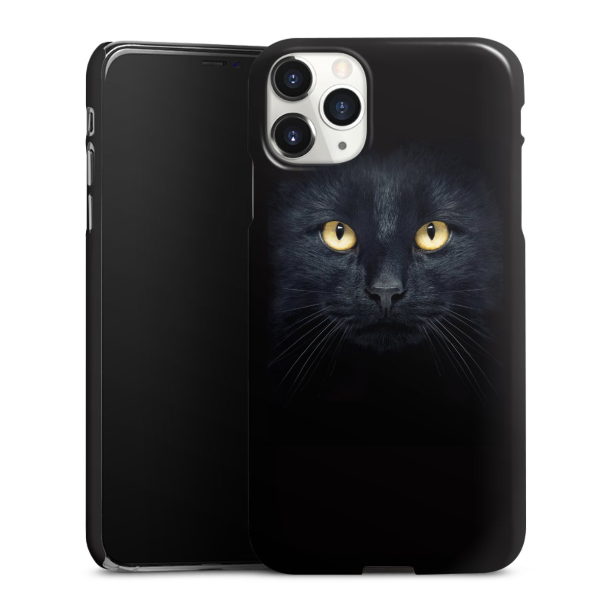 iPhone 11 Pro Max Handy Premium Case Smartphone Handyhülle Schutzhülle glänzend Eye Cat Black Premium Case