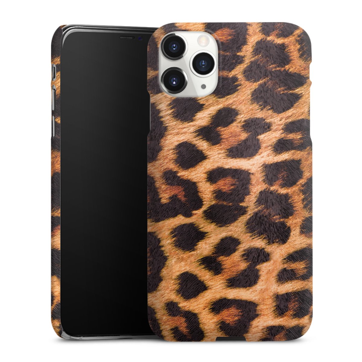 iPhone 11 Pro Max Handy Premium Case Smartphone Handyhülle Schutzhülle matt Animal Print Leopard Fur Premium Case